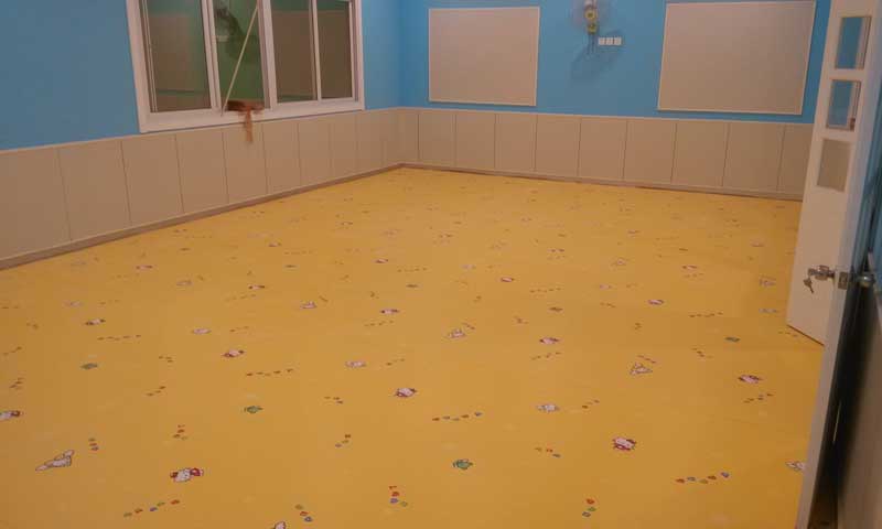 天津西青區雙語幼兒園地板鋪裝案例 天津西青區萊茵陽光雙語幼兒園地板